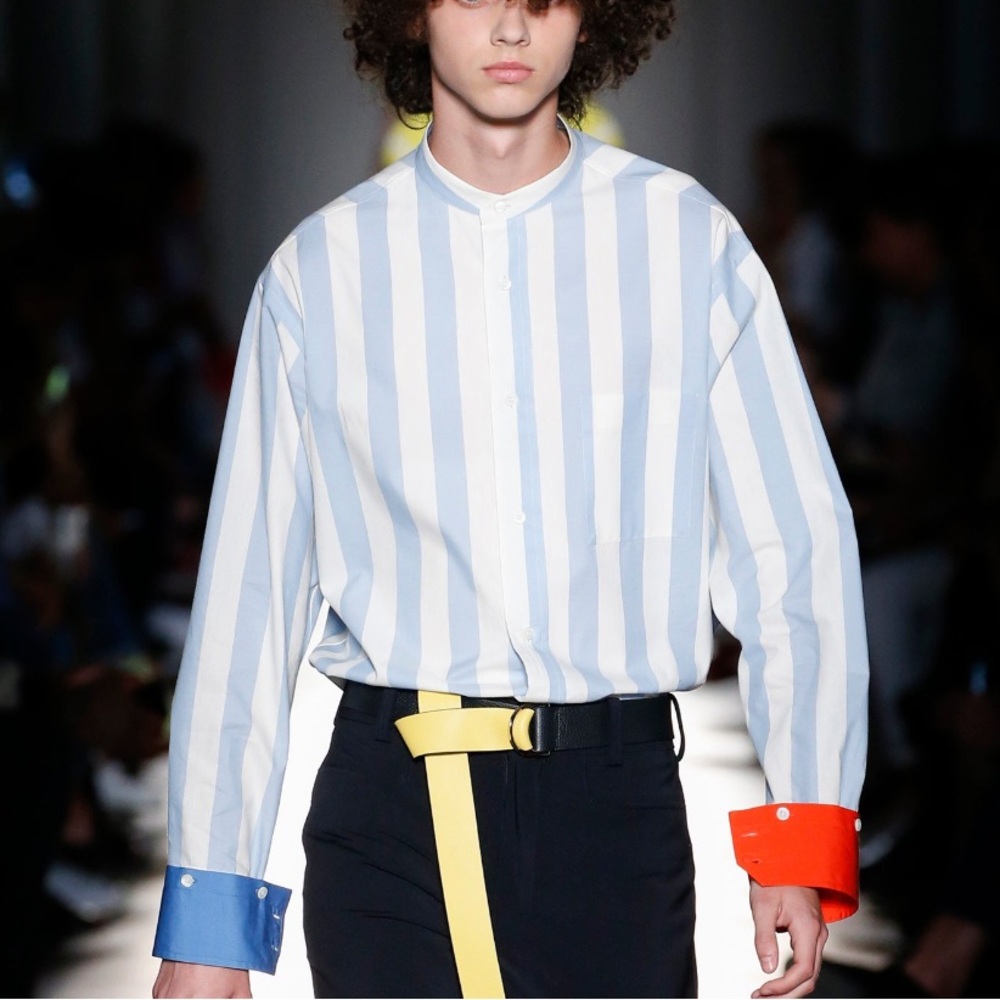Ports 1961 striped poplin shirt